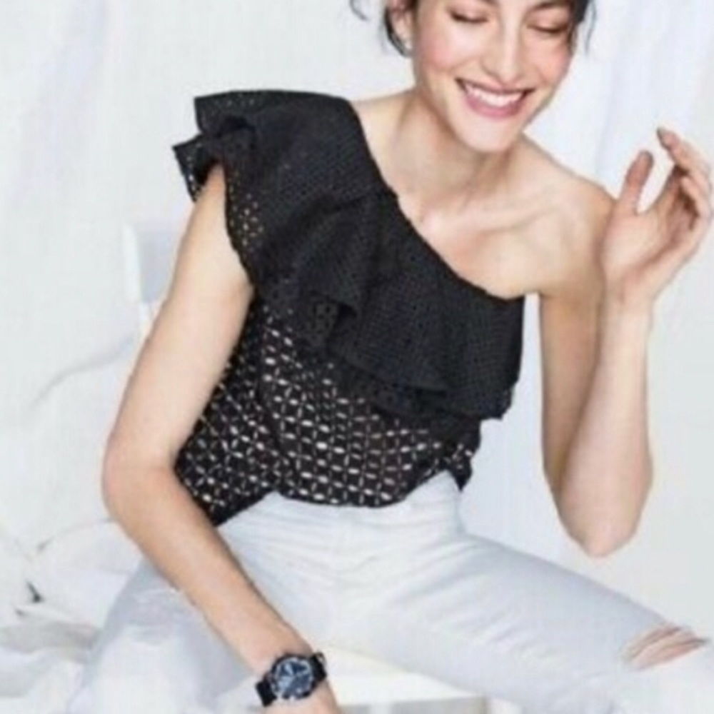 J Crew one shoulder ruffled top size 0